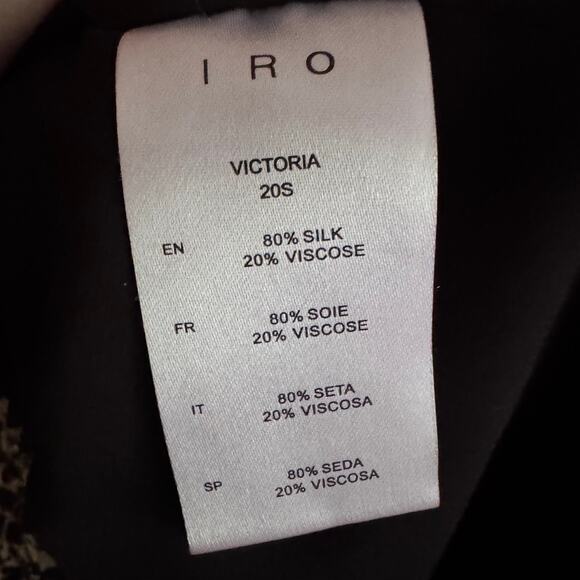 IRO Victoria Silk Mini Floral Puff Sleeve Dress in Black Print 34 Extra Small - Picture 5 of 7